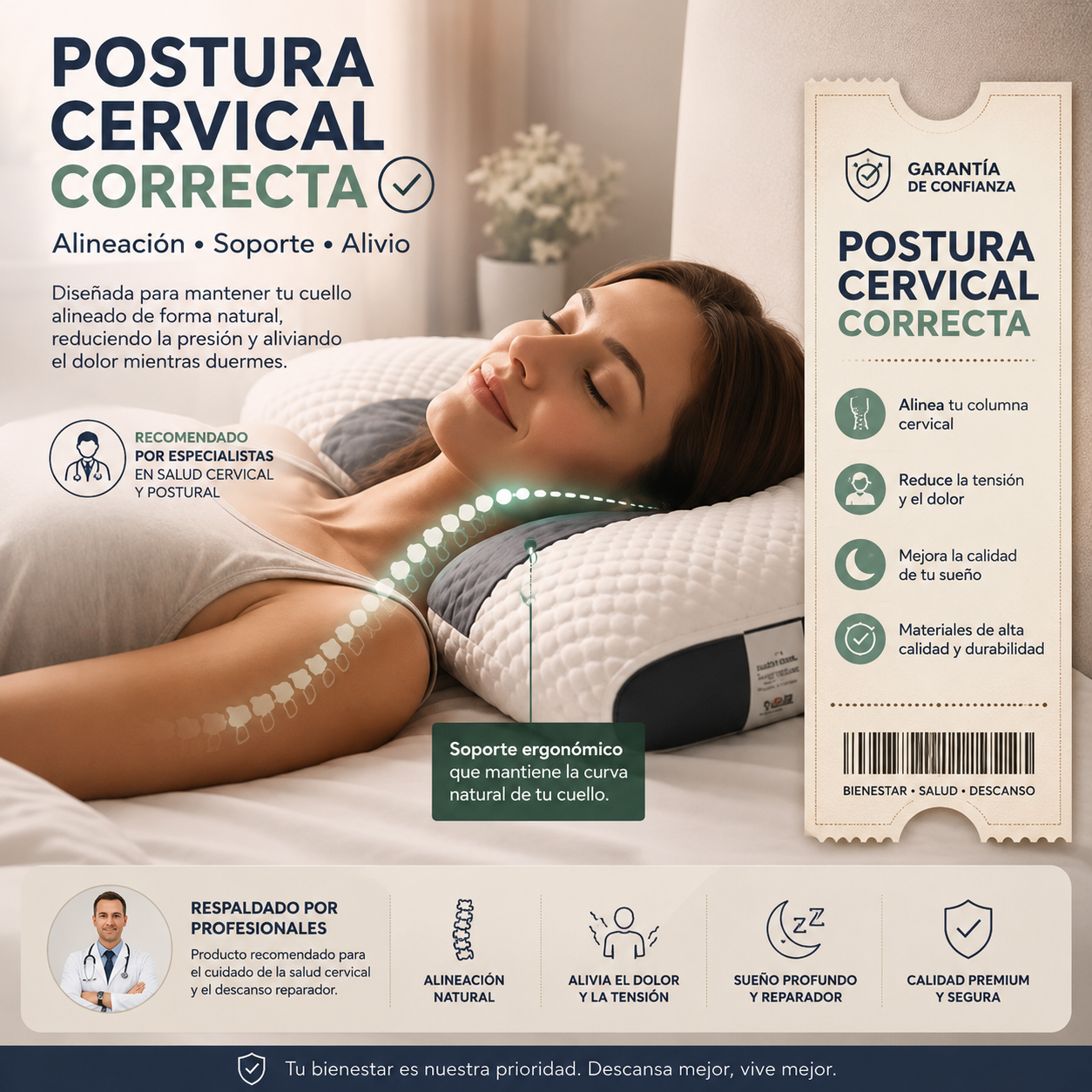 ALMOHADA CERVICAL ORTOPÉDICA